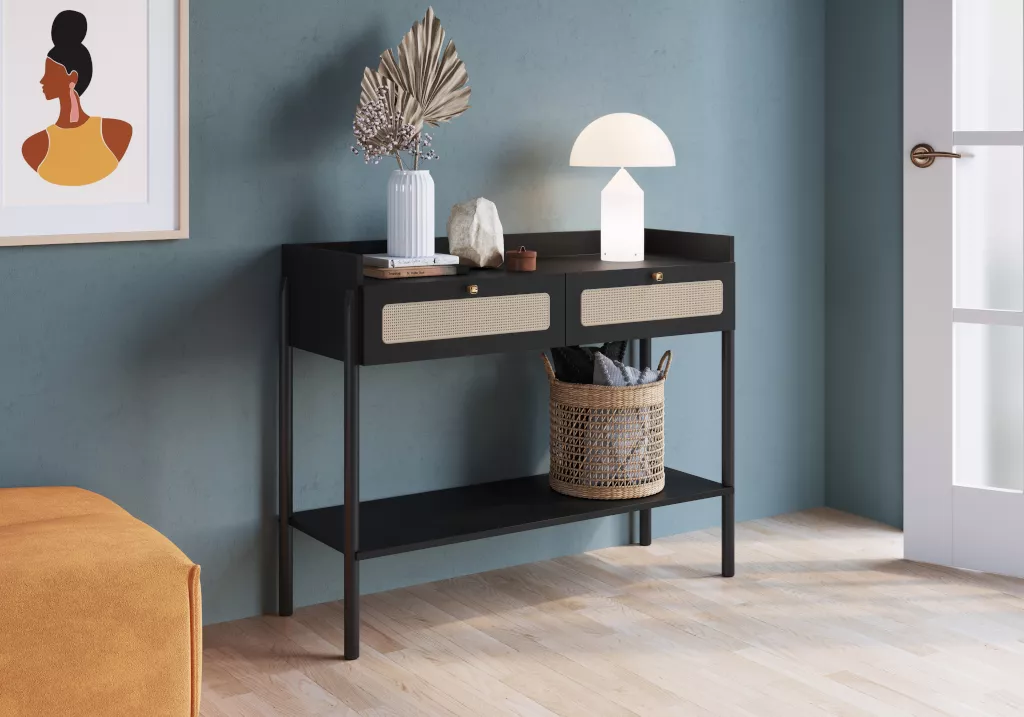 Aparador Oslo Pés Em Madeira Roble