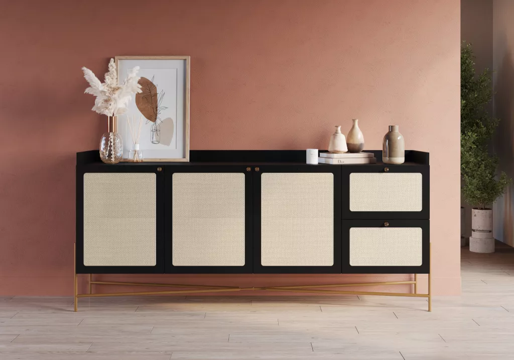 Balcão Buffet Oslo Pés Em Aço