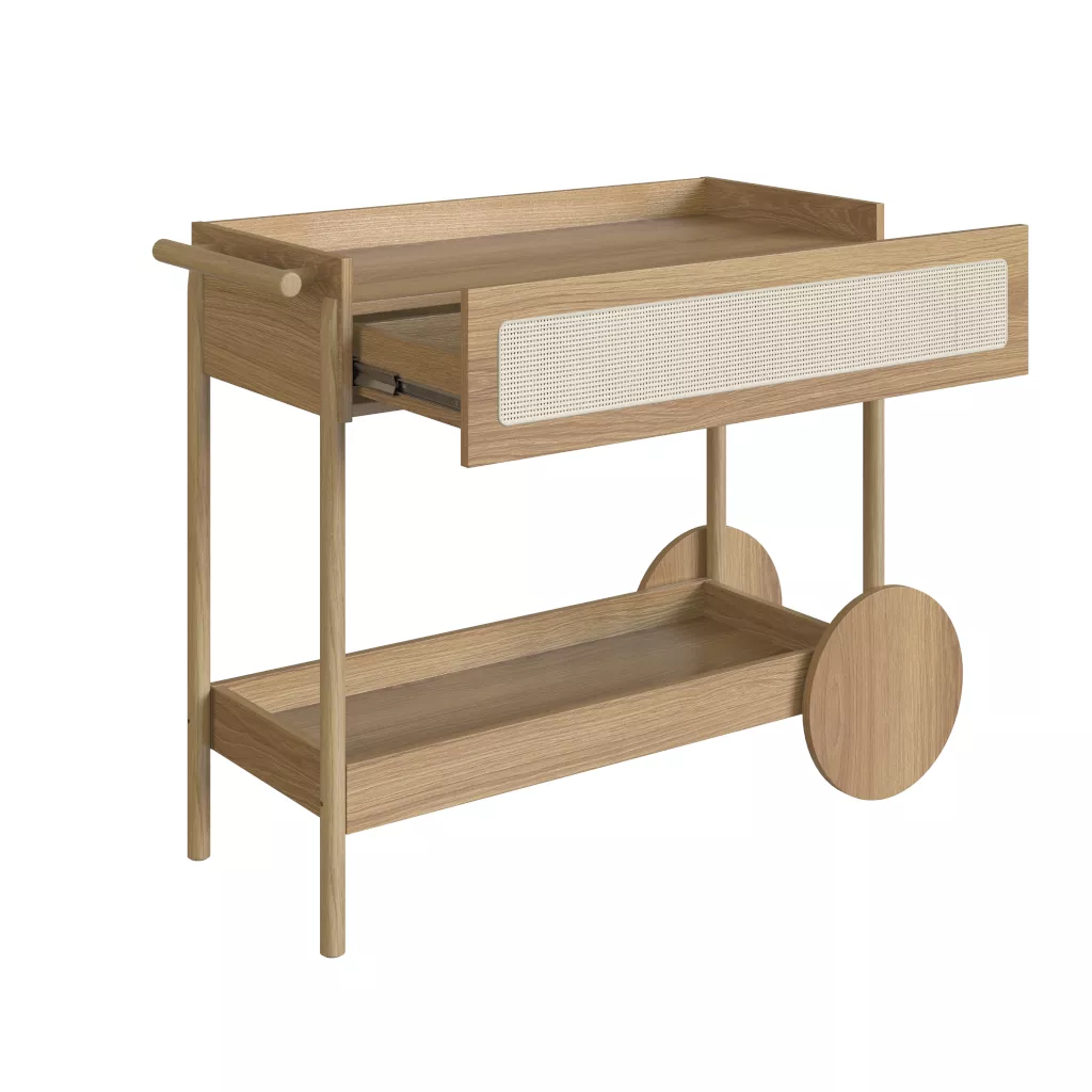 Carrinho Oslo Pés Em Madeira