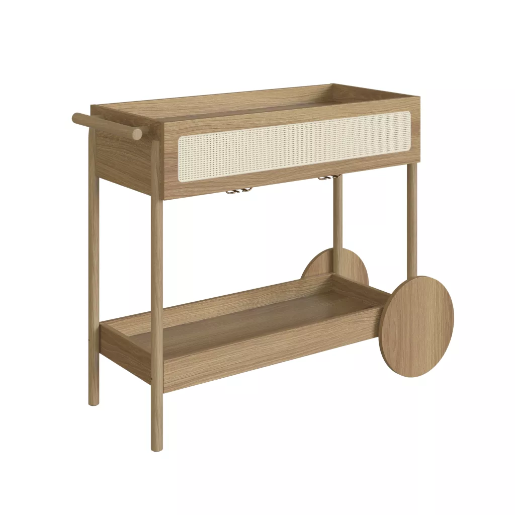 Carrinho Oslo Pés Em Madeira