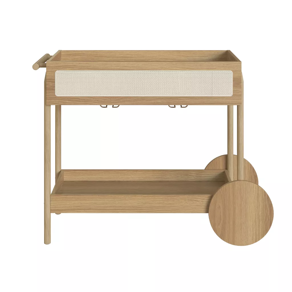 Carrinho Oslo Pés Em Madeira