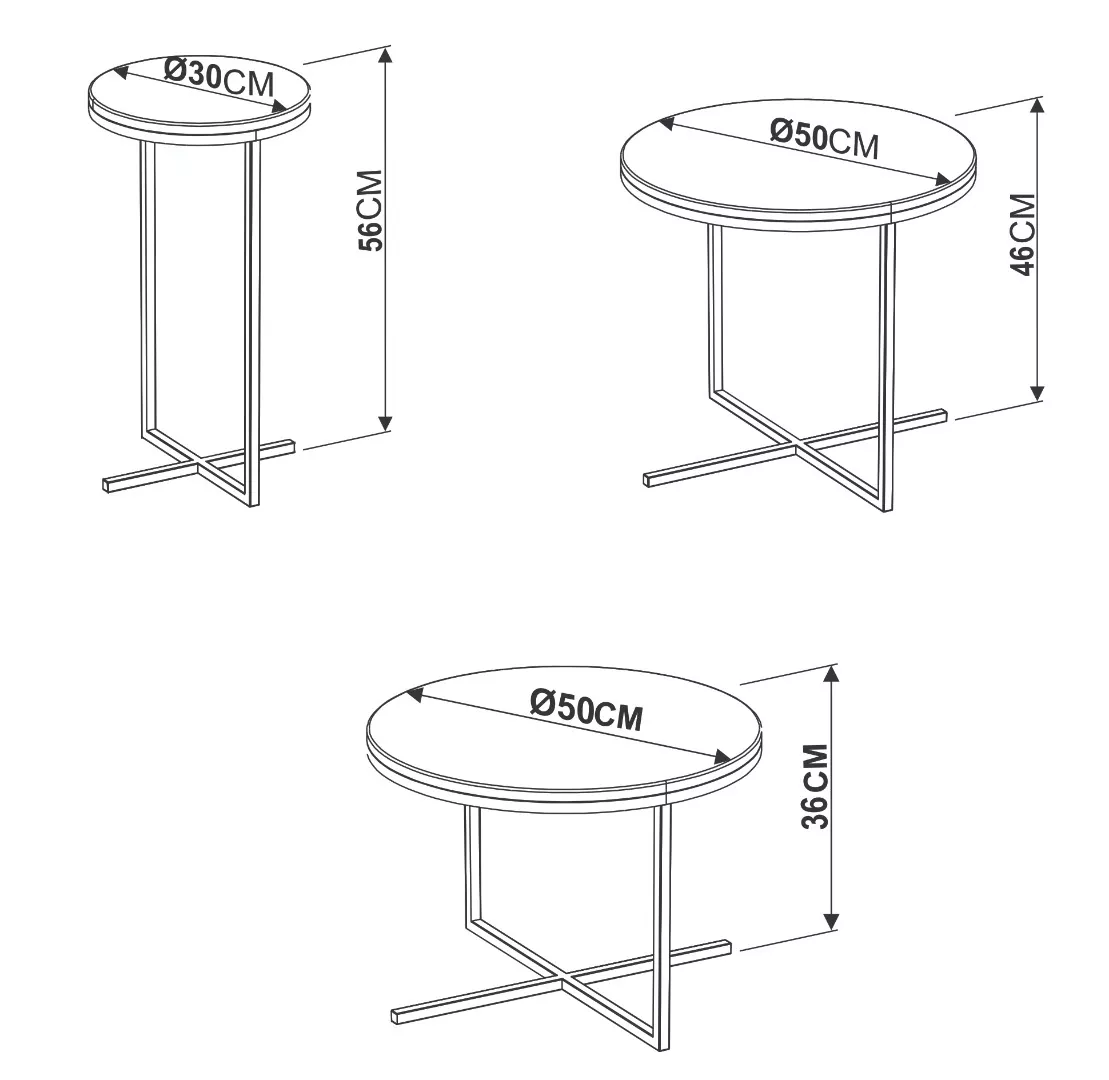 Conjunto 3 Mesas Volpi