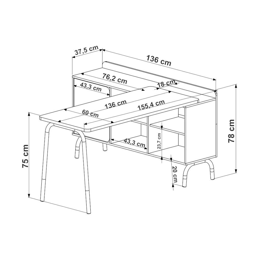 Conjunto Flexus Mesa e Balcão