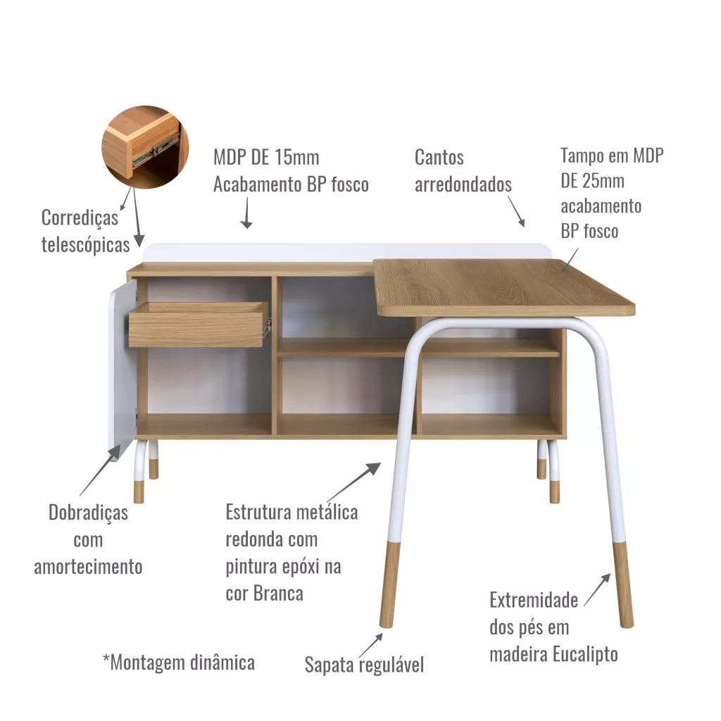 Conjunto Flexus Mesa e Balcão