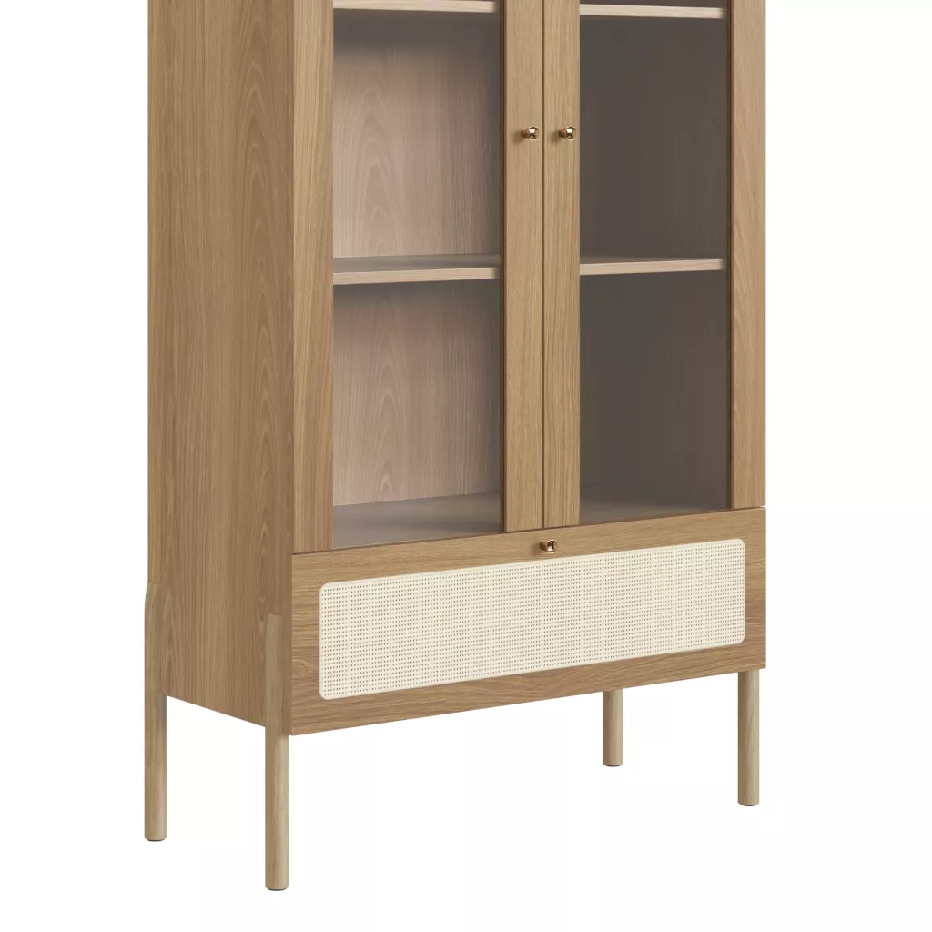 Cristaleira Oslo Pés Em Madeira