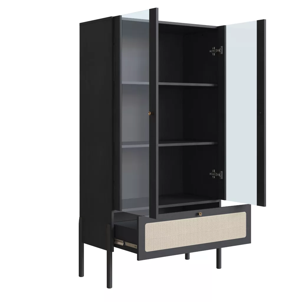 Cristaleira Oslo Pés Em Madeira