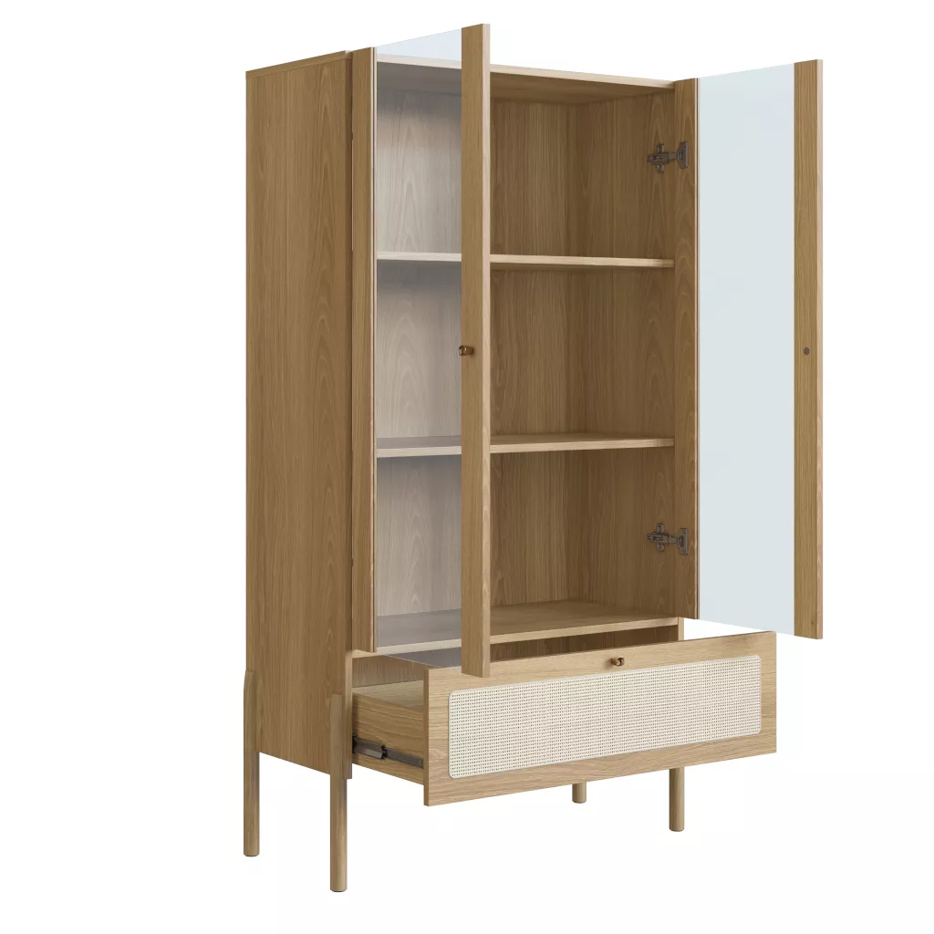 Cristaleira Oslo Pés Em Madeira