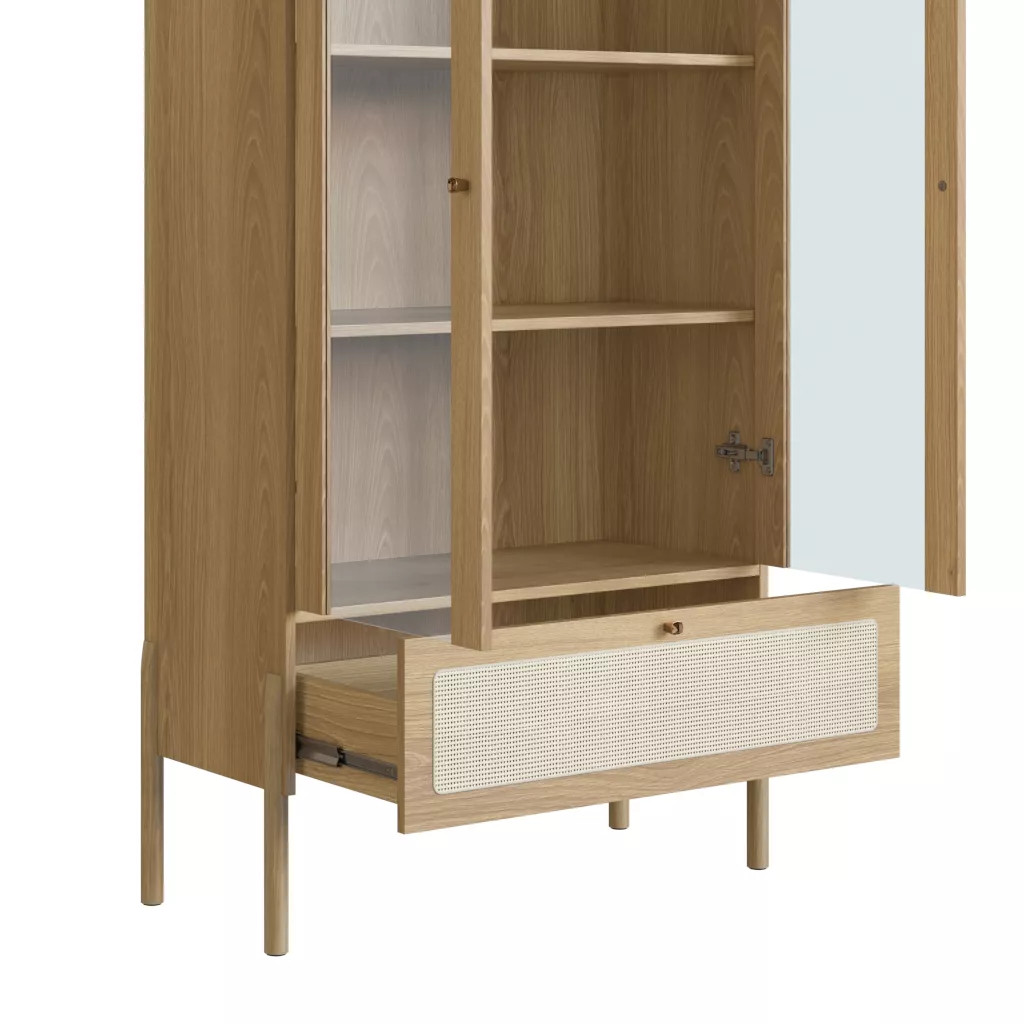 Cristaleira Oslo Pés Em Madeira