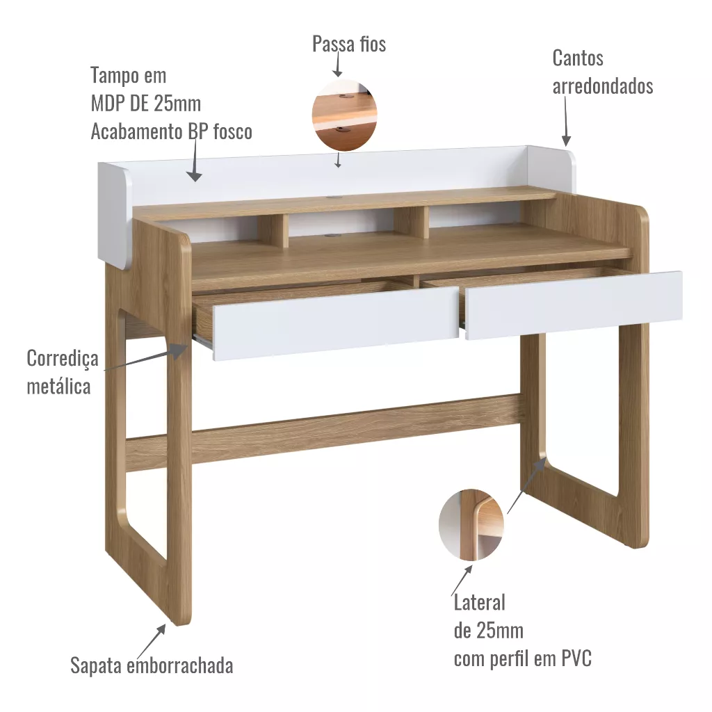 Escrivaninha Flexus 128cm