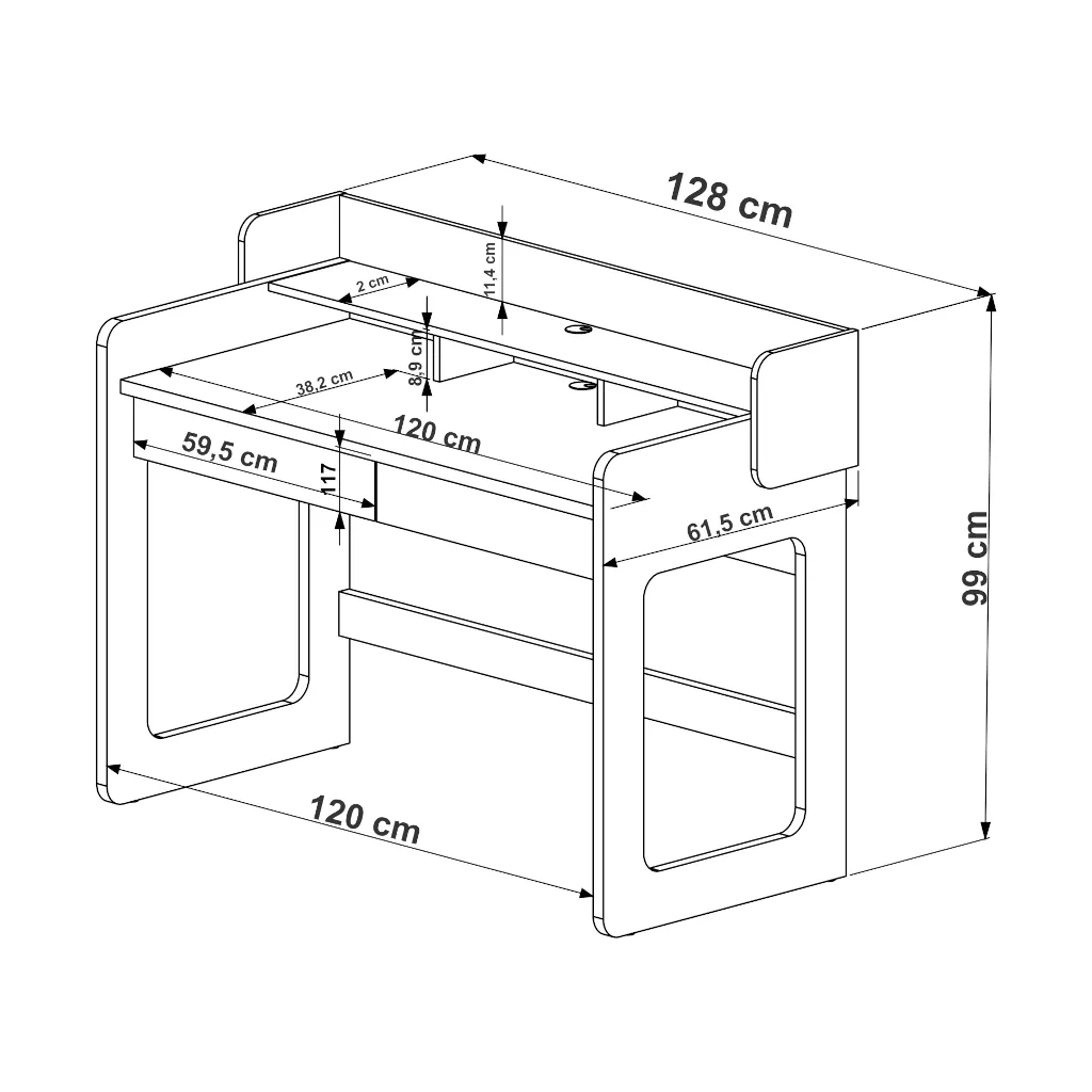Escrivaninha Flexus 128cm