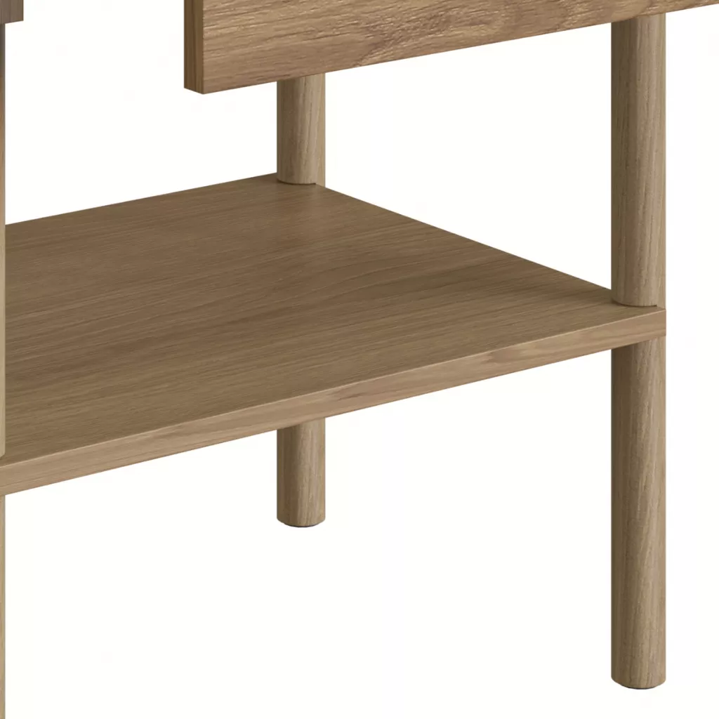 Mesa de Cabeceira Oslo Com 1 Gaveta Pés Em Madeira