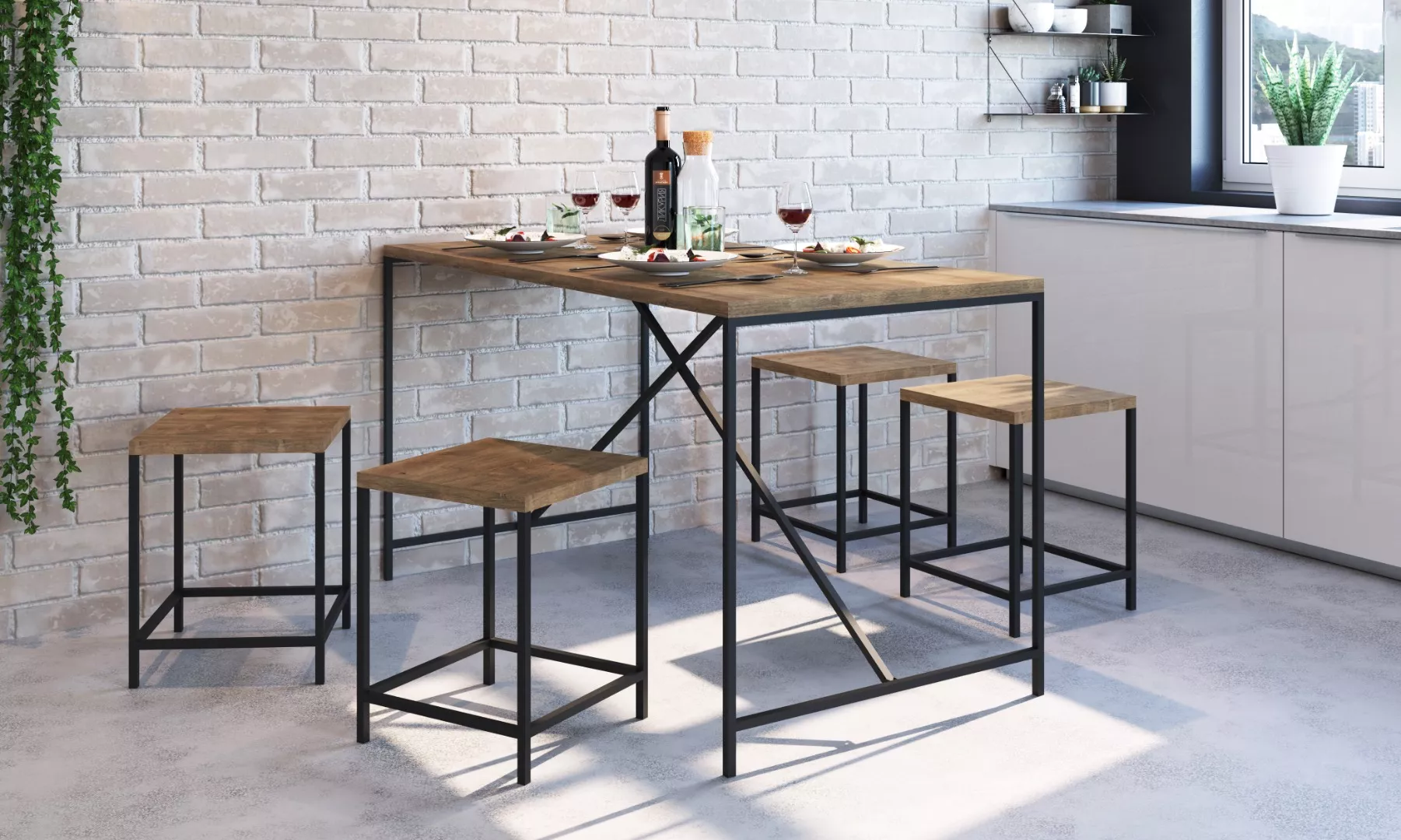 Mesa de Jantar Steel Retangular