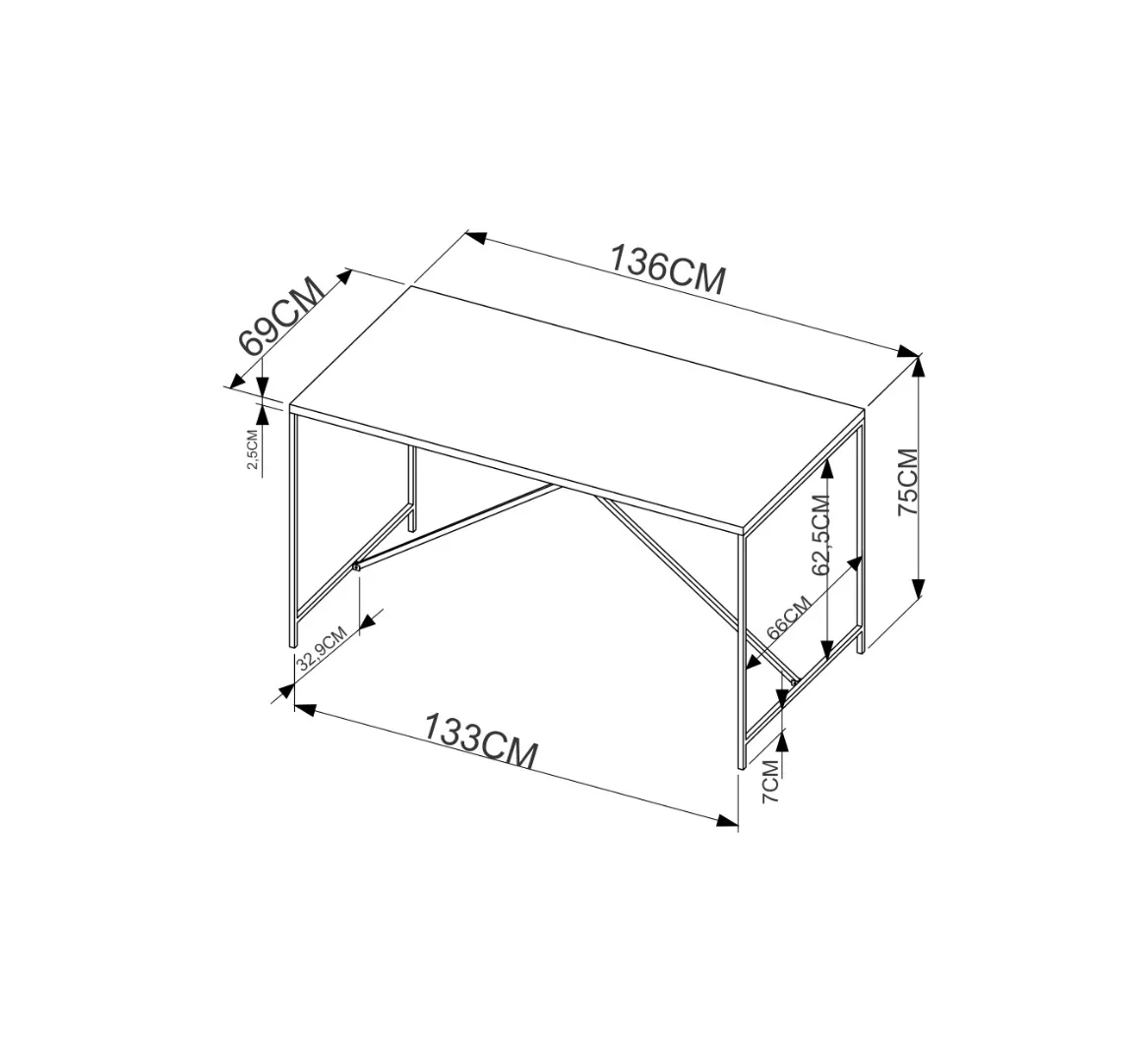 Mesa de Jantar Steel Retangular