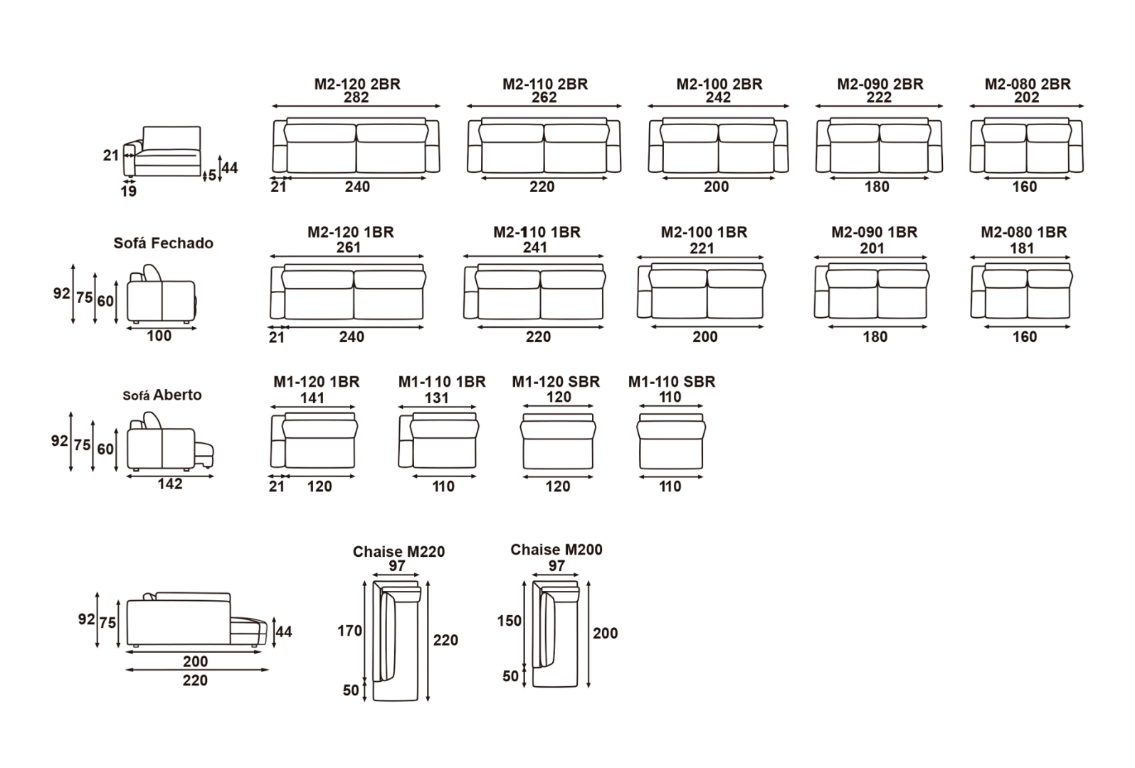 Sofá Oliver Retrátil