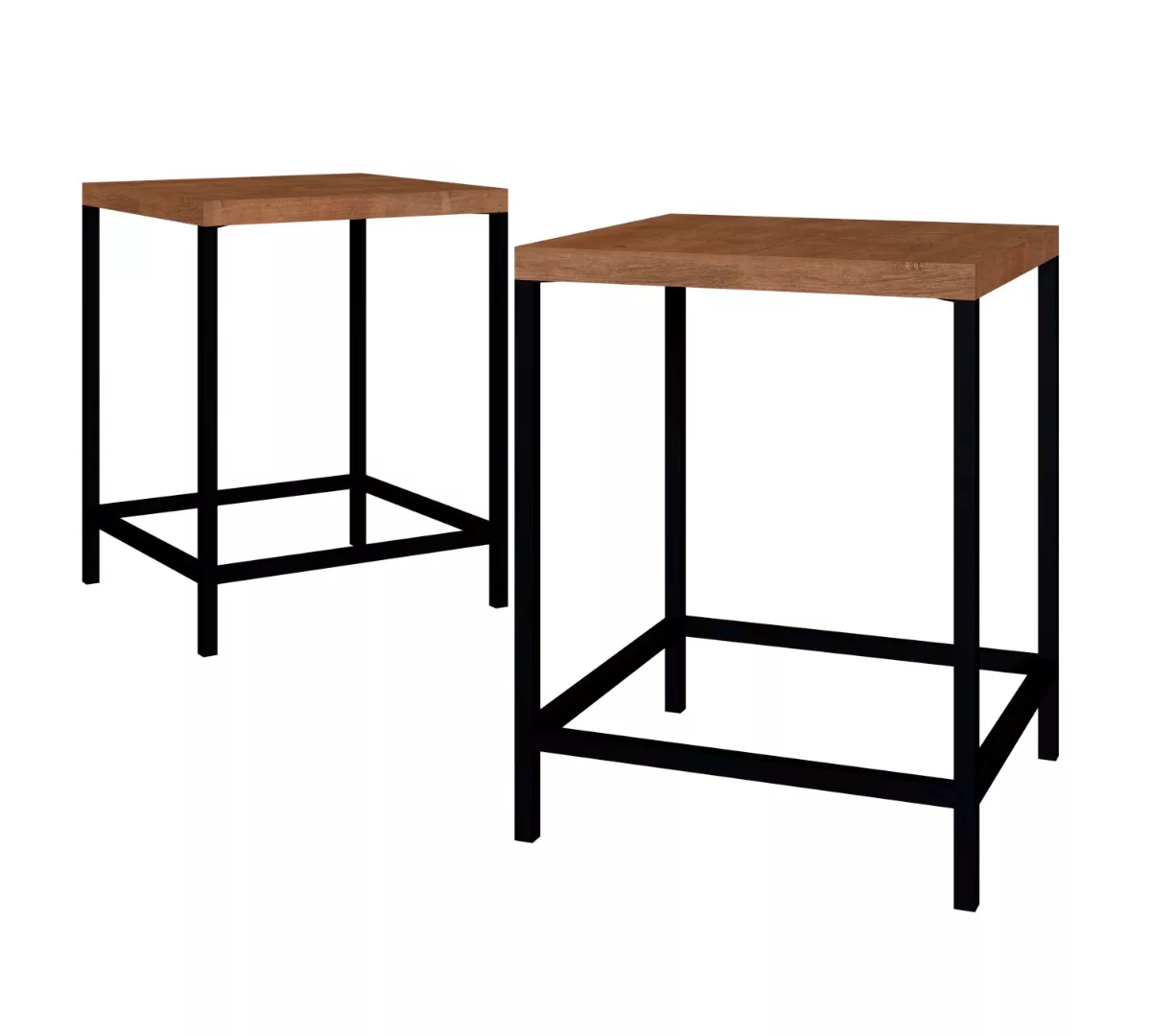 Kit 2 Banquetas Baixas Steel 