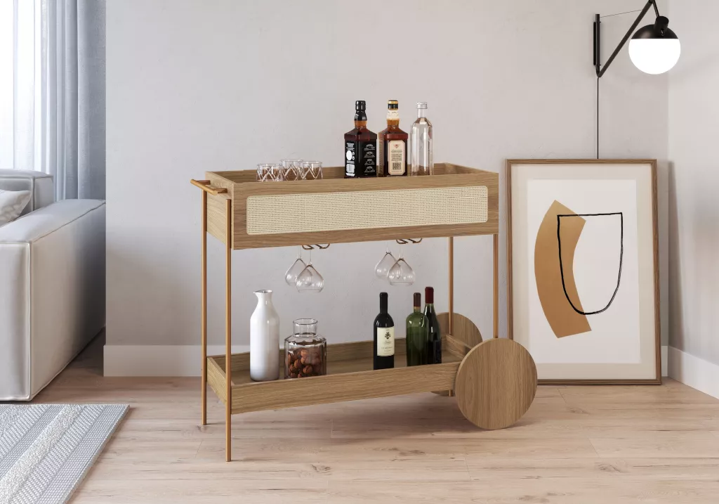 Carrinho Oslo Pés Em Aço