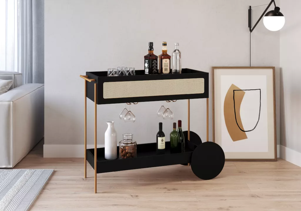 Carrinho Oslo Pés Em Aço