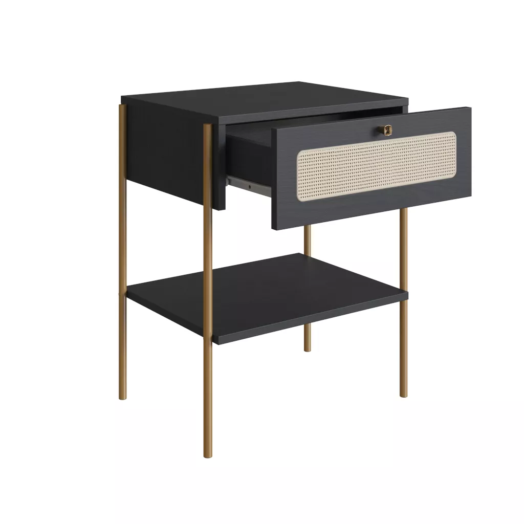 Mesa de Cabeceira Oslo Com 1 Gaveta Pés Em Aço