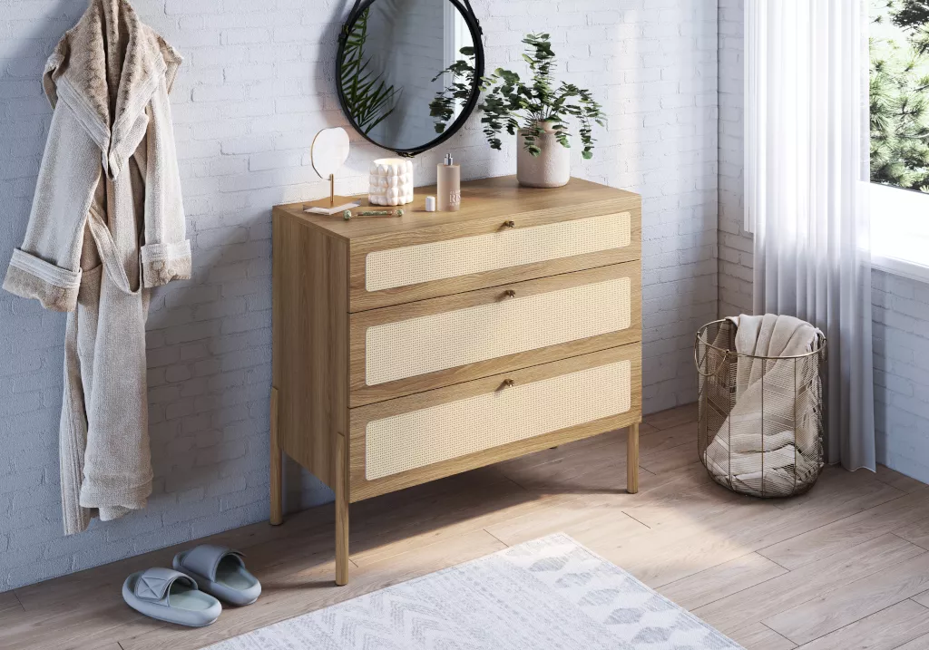 Cômoda Oslo Pés Em Madeira 