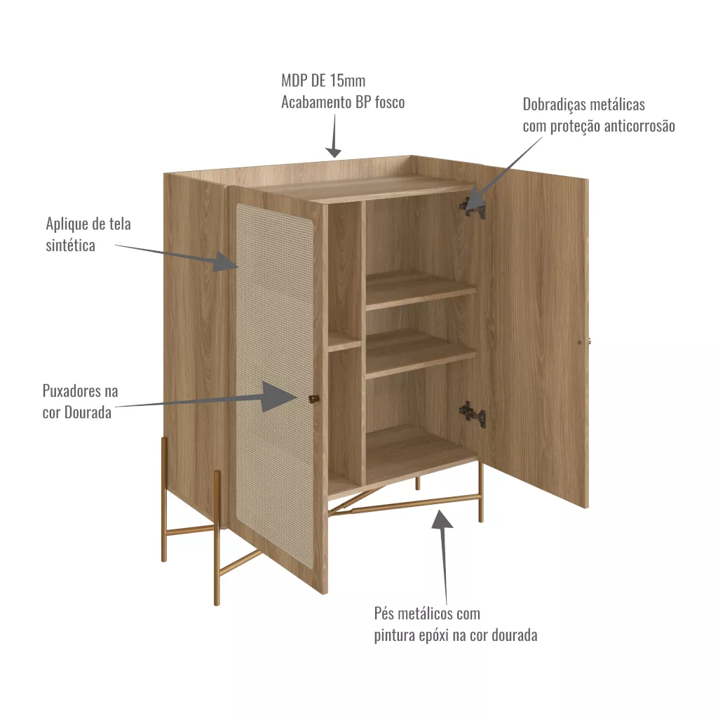 Armário Oslo Pés Em Aço