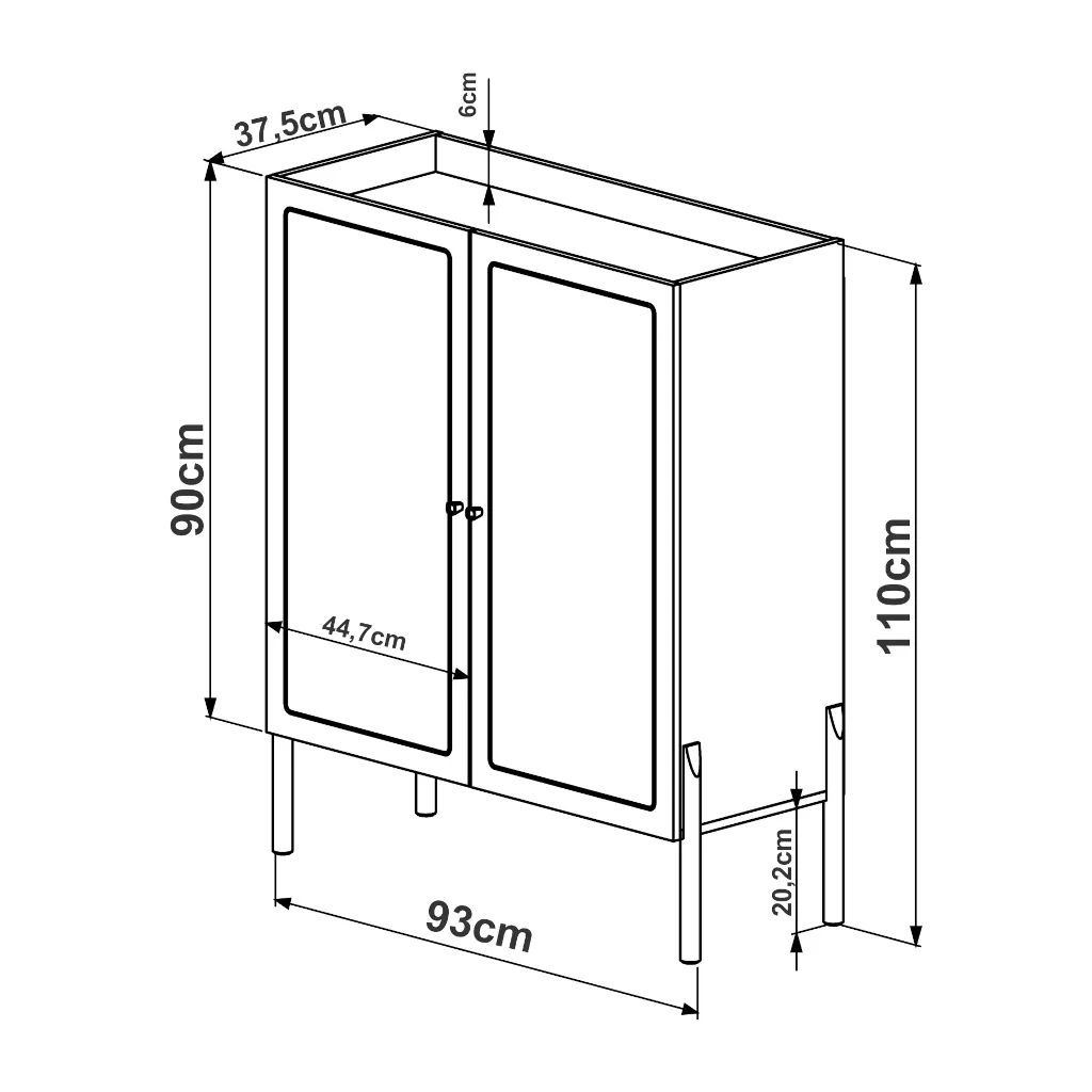 Armário Oslo Pés Em Madeira