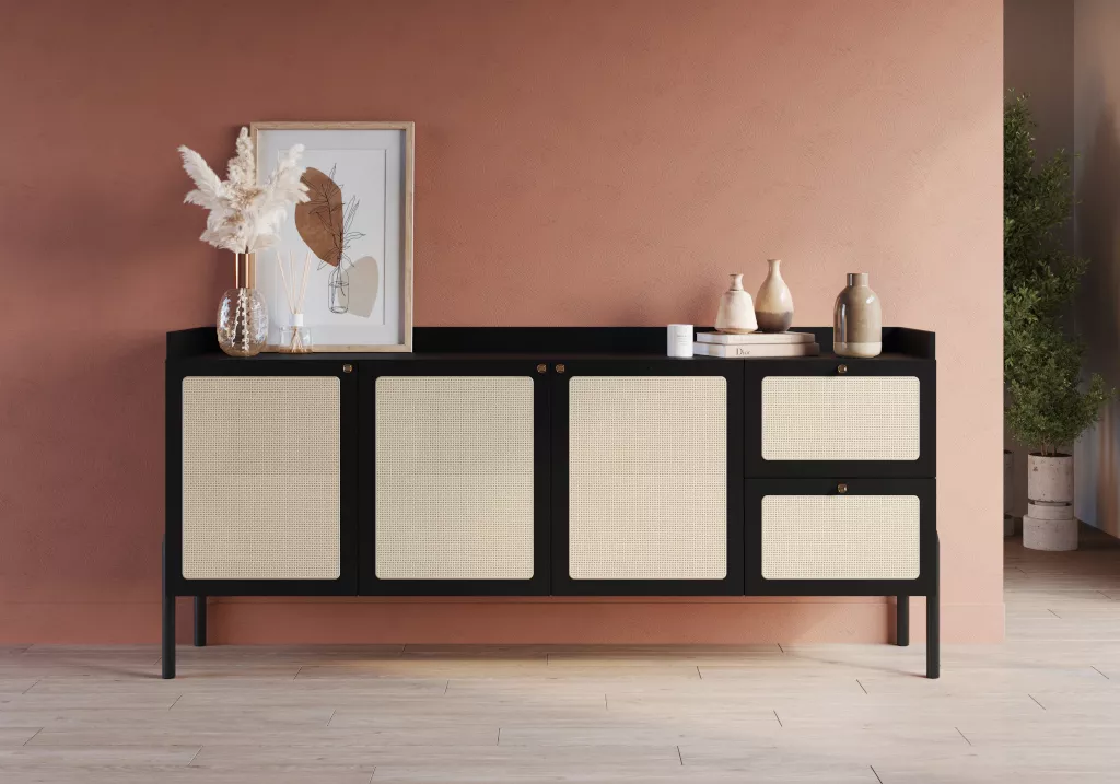 Balcão Buffet Oslo Pés Em Madeira