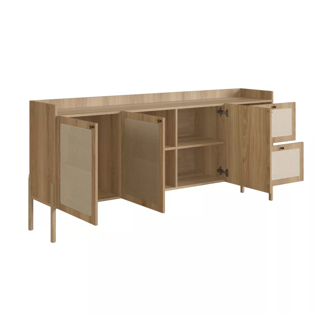 Balcão Buffet Oslo Pés Em Madeira