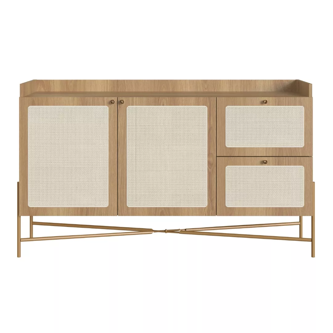 Balcão Buffet Oslo 139cm Pés Em Aço