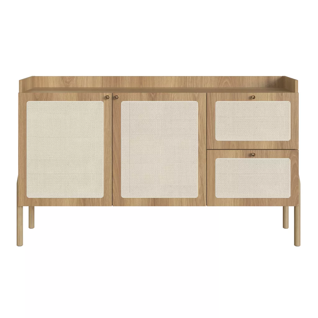 Balcão Buffet Oslo 139cm Pés Em Madeira