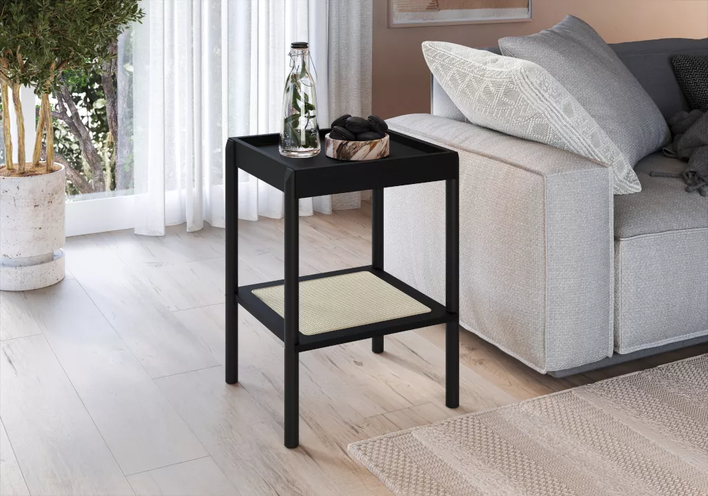 Mesa Lateral Oslo Pés Em Madeira