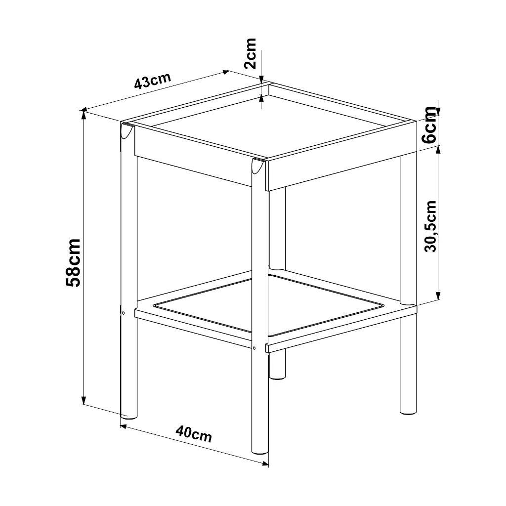 Mesa Lateral Oslo Pés Em Madeira