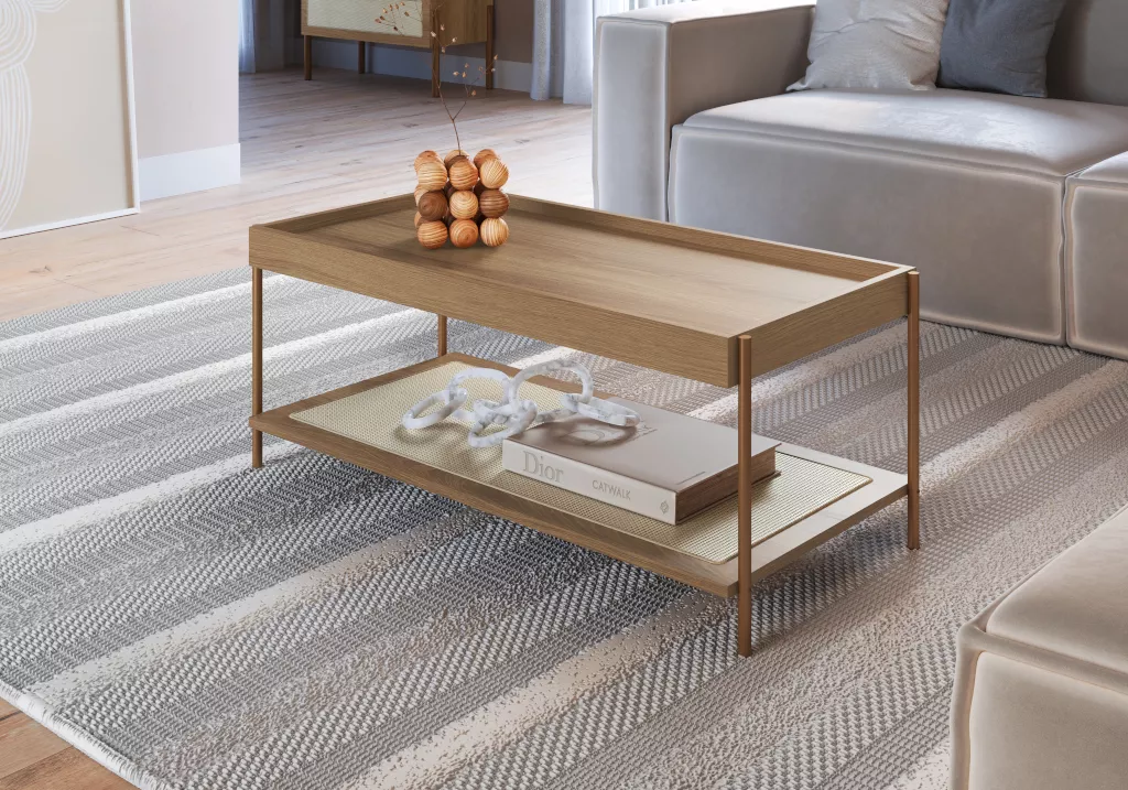 Mesa de Centro Oslo Pés Metálicos 