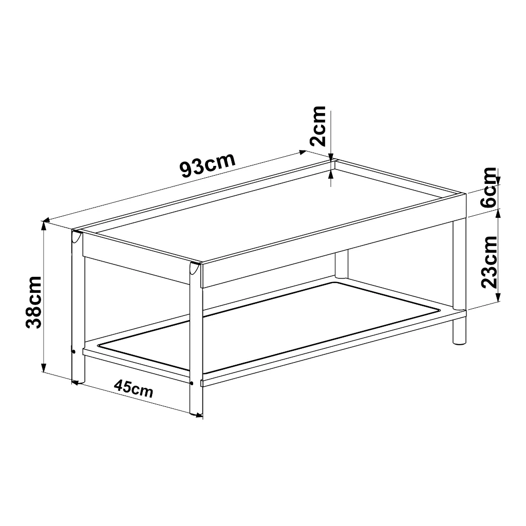 Mesa de Centro Oslo Pés em Madeira 