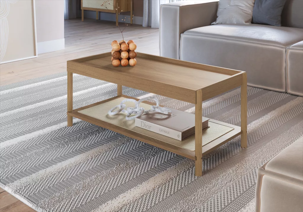 Mesa de Centro Oslo Pés em Madeira 