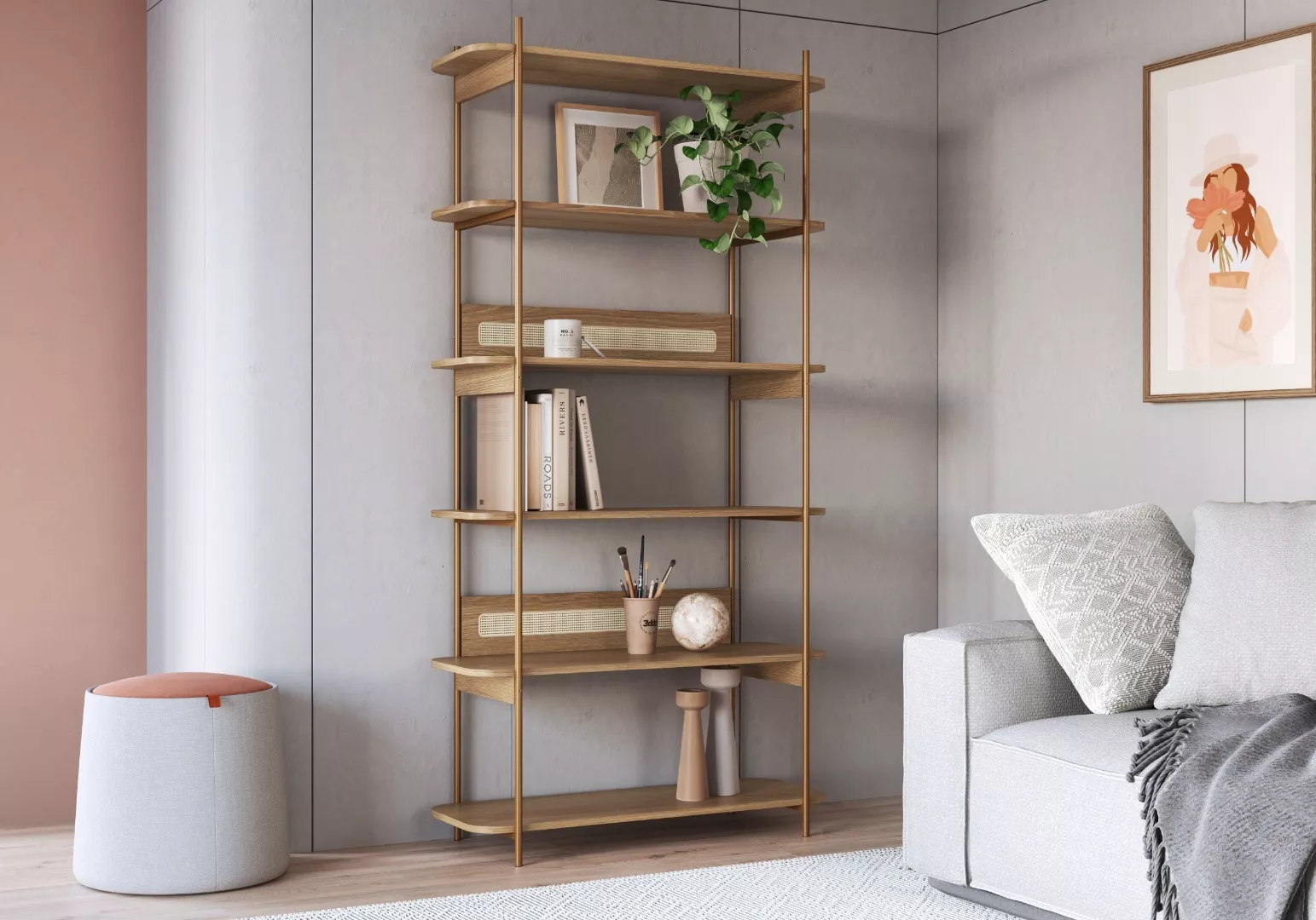 Estante Oslo Pés Metálicos 