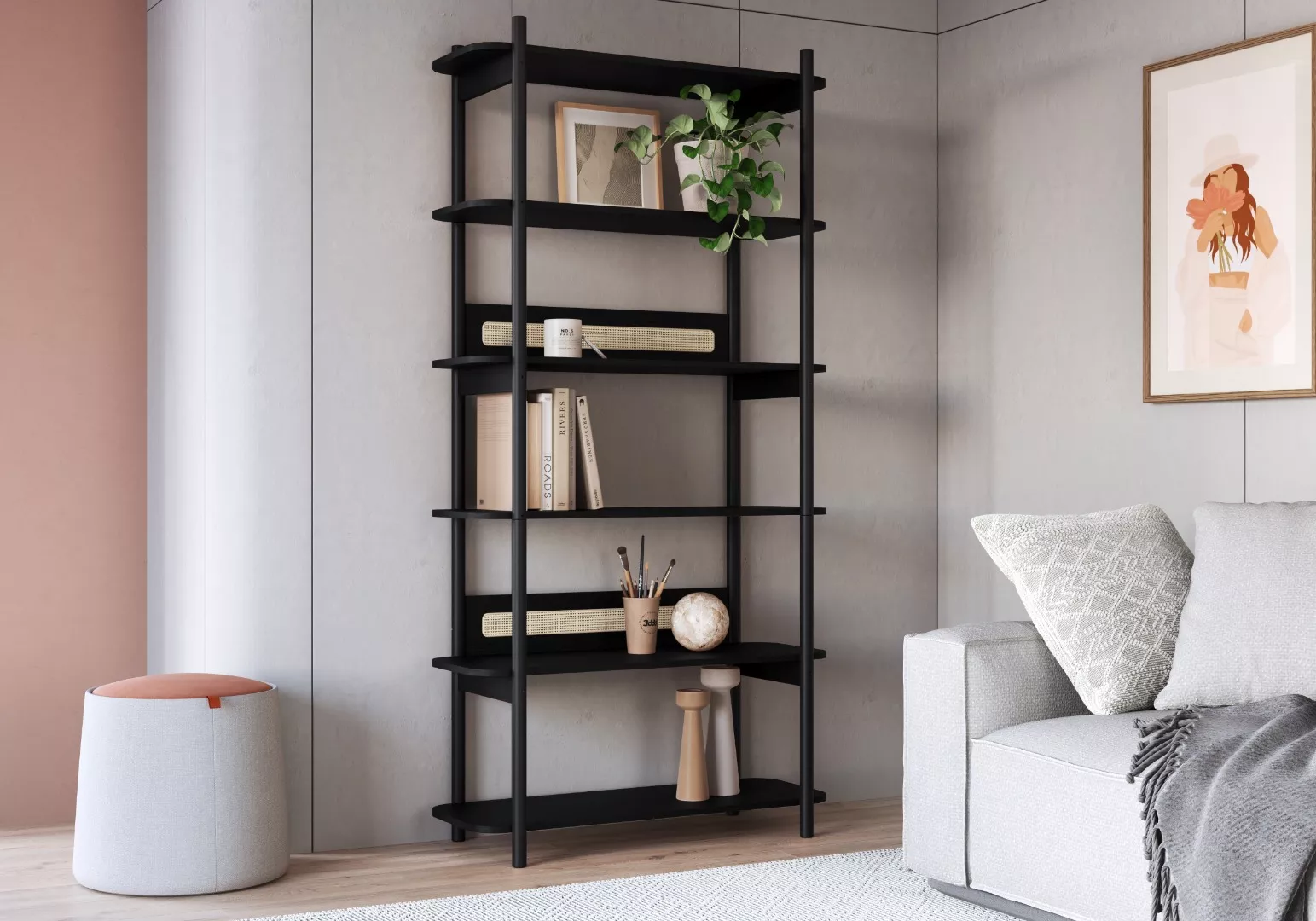 Estante Oslo Pés em Madeira 