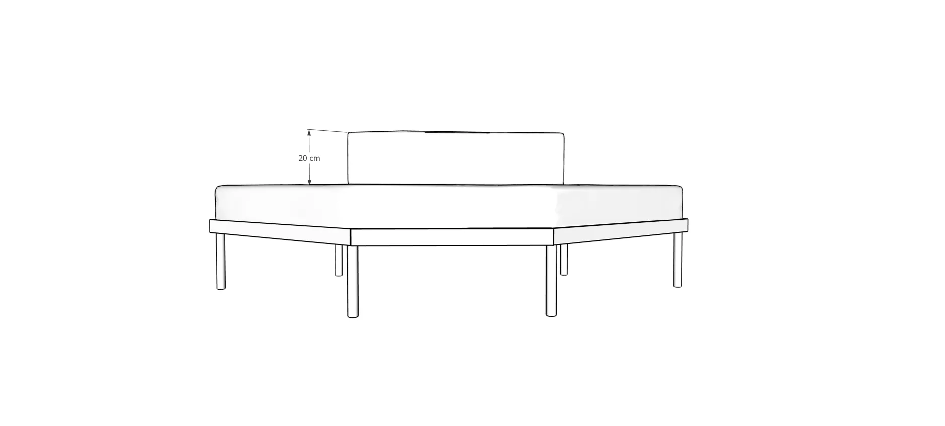 Sofá Módulo Pufe Canto Agave