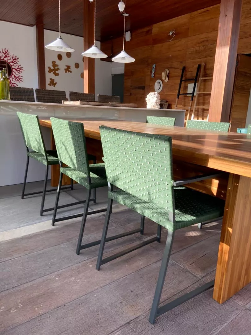 Mesa de Jantar Palermo Retangular - Tampo Alumínio Ripado