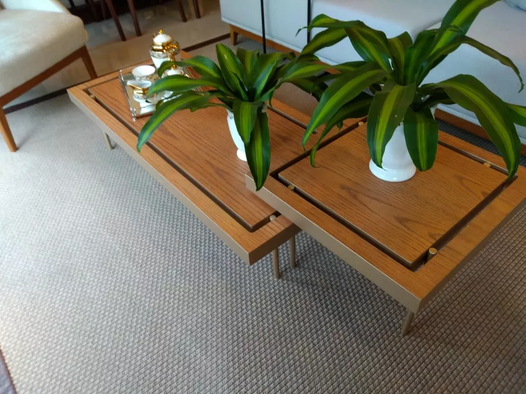 Conjunto Mesa de Centro Frame Redonda