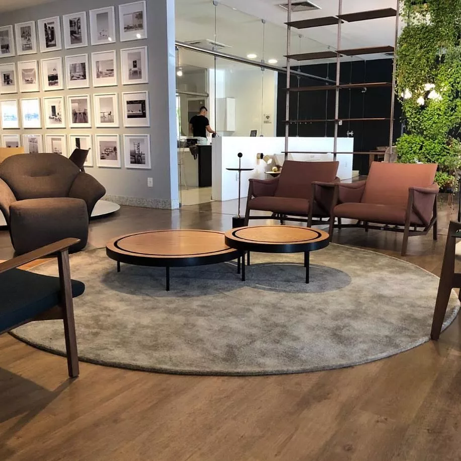 Conjunto Mesa de Centro Frame Redonda