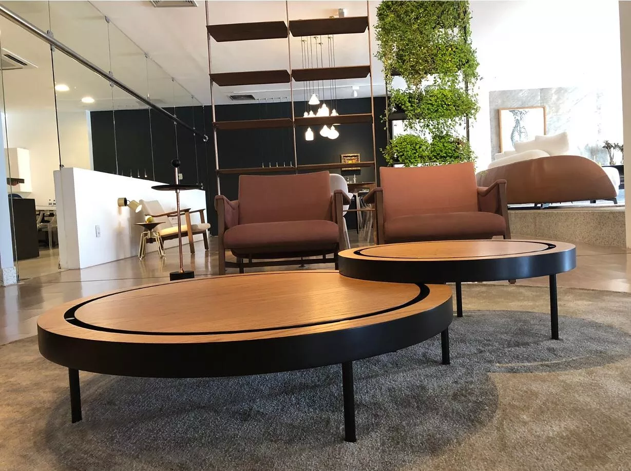 Conjunto Mesa de Centro Frame Redonda