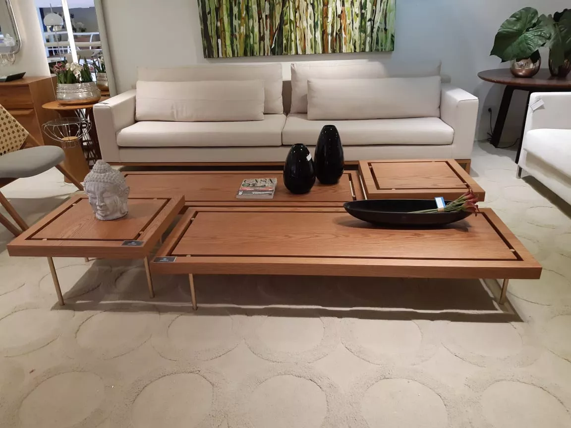 Conjunto Mesa de Centro Frame Redonda