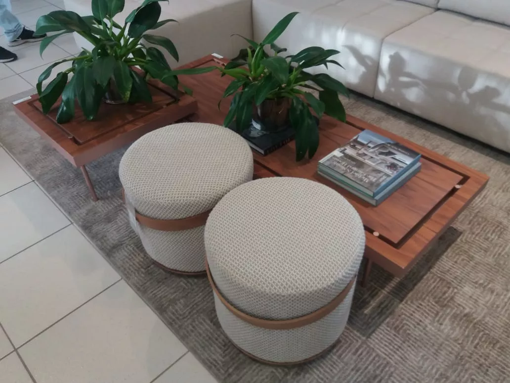 Conjunto Mesa de Centro Frame Redonda