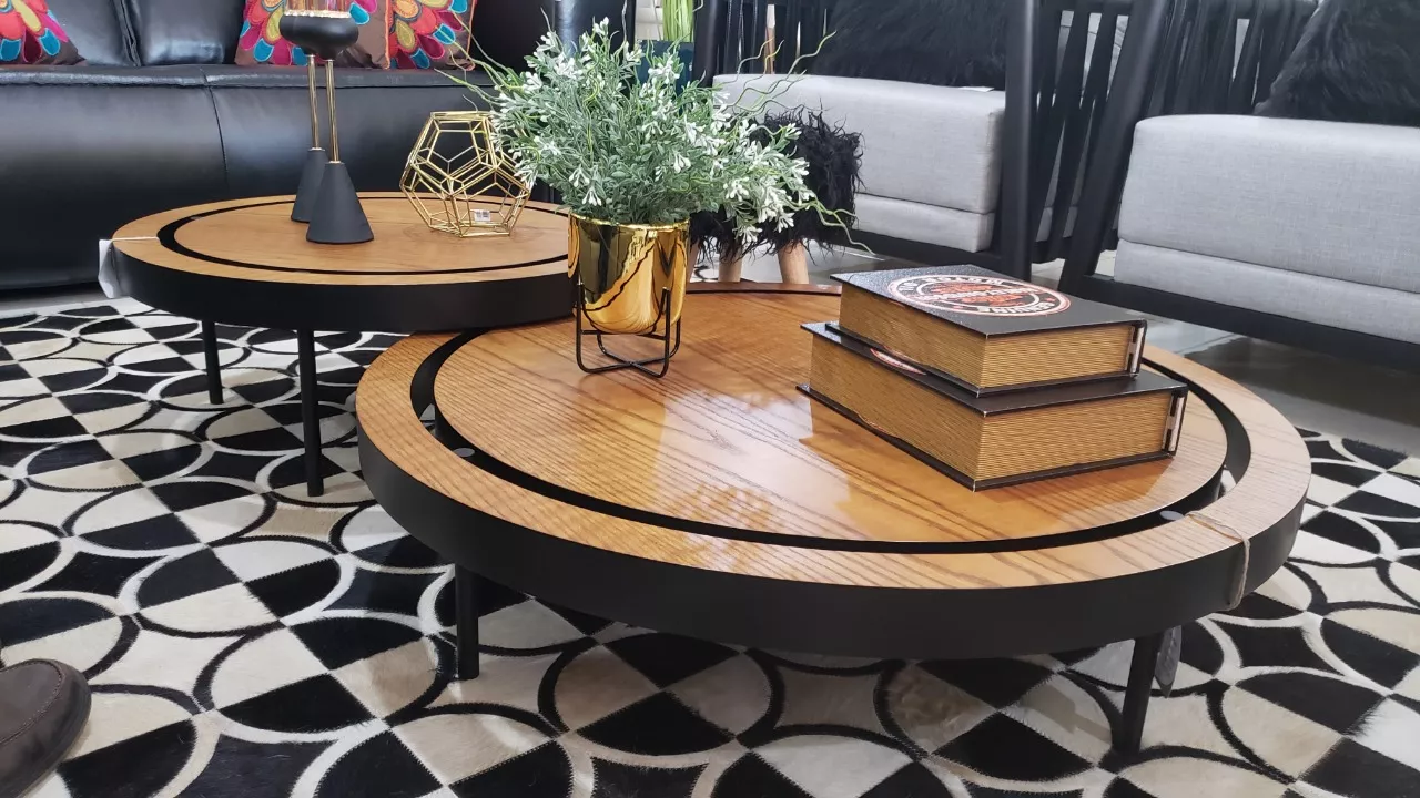 Conjunto Mesa de Centro Frame Redonda