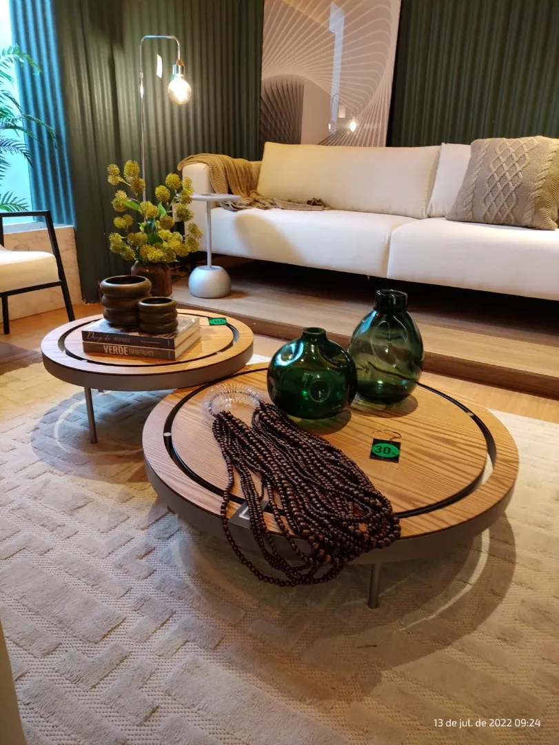 Conjunto Mesa de Centro Frame Redonda