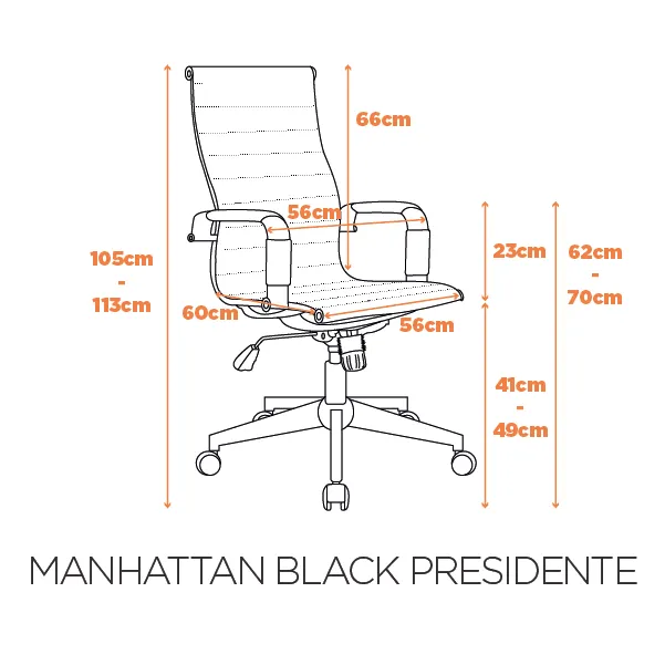 Cadeira Manhattan Black Presidente