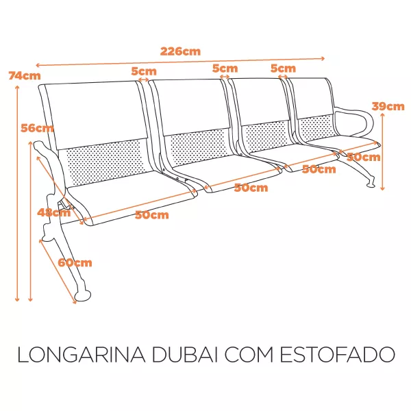 Longarina Dubai 4 Lugares Completa
