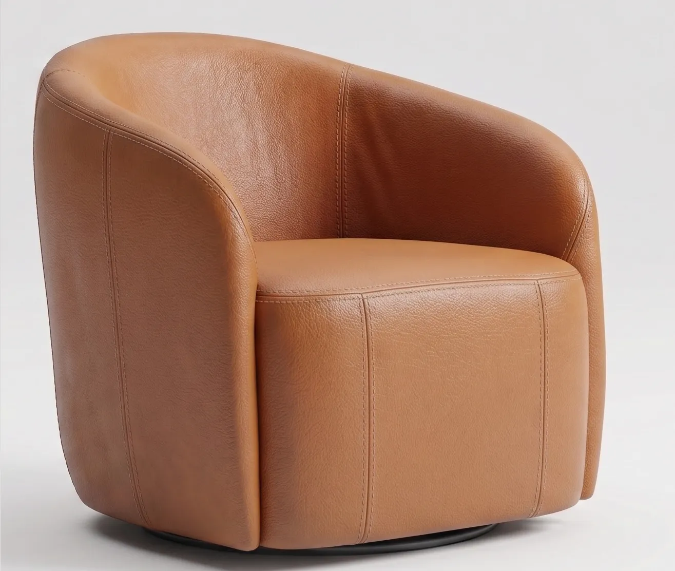 Poltrona Fit - Couro Caramelo